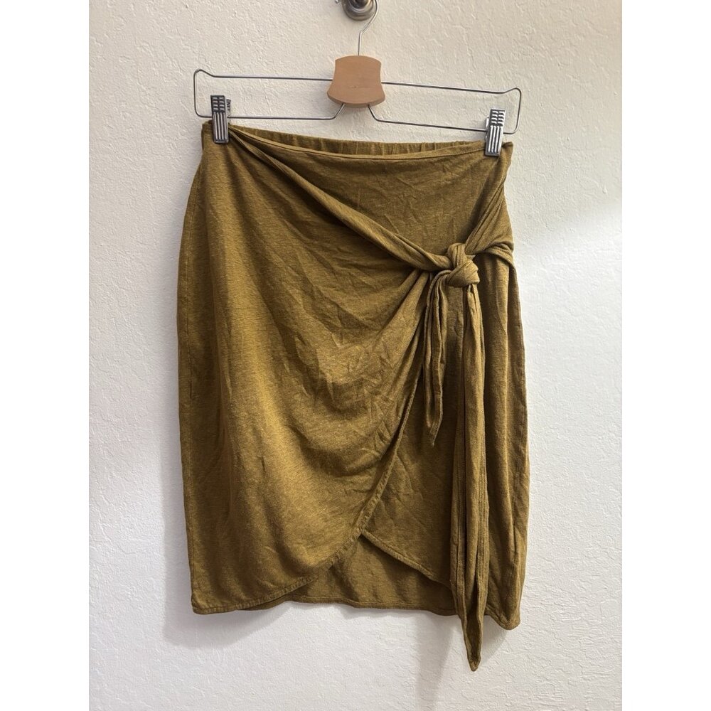 MAJESTIC FILATURES Linen Mini Wrap Skirt Deluxe Tee shirt Sz 2 S - M